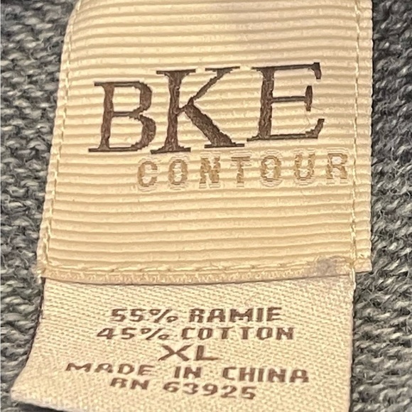 BKE Distressed Look Grayish Green Quarter Zip Sweater - Picture 7 of 8